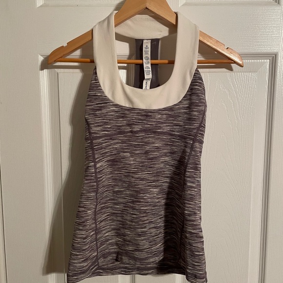 LuluLemon, cream and brown tank top, size 4